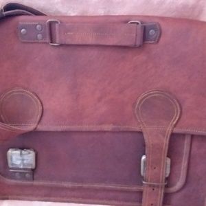 NWOT Brown Leather Messenger Bag